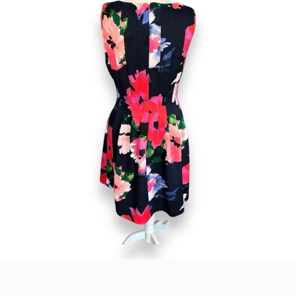 Vince Camuto Floral Midi Dress - Black and Pink - Picture 2 of 7